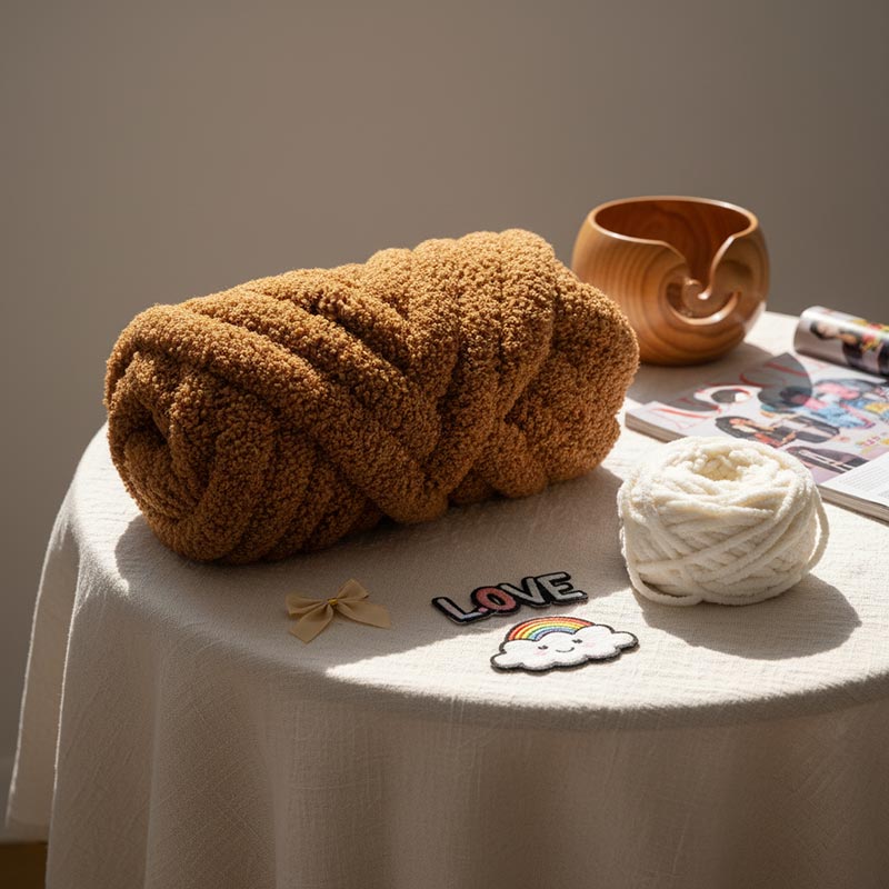 Przędza szenilowa z grubego polaru o grubości 3 cm